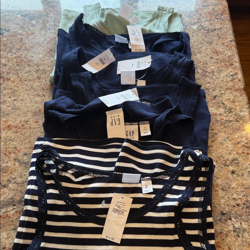 GAP Kids Navy, Olive & Navy-Striped Girls' Tank Tops Pack
